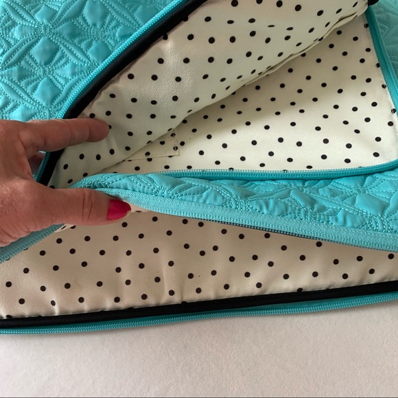 Kate Spade quilted back to school Tiffany blue laptop bag or book holder - Picture 3 of 8